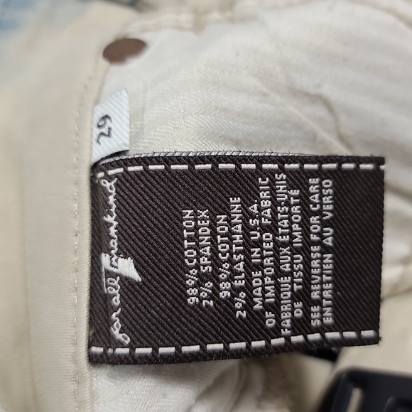 7 FOR ALL MANKIND The Skinny Wax Coated Blue Jeans With Plaid Pattern Size 29 - Picture 4 of 16